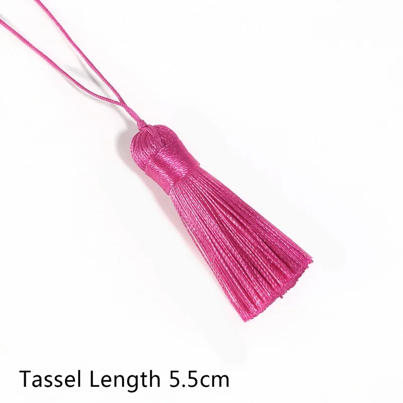 Fuchsia 17 цветов, 55 мм, Короткая Толстая хлопковая шелковая кисточка, длинная подвесная веревка, кисточки для рукоделия, занавеска на цепочках, аксессуары для одежды - Цвет: Fuchsia
