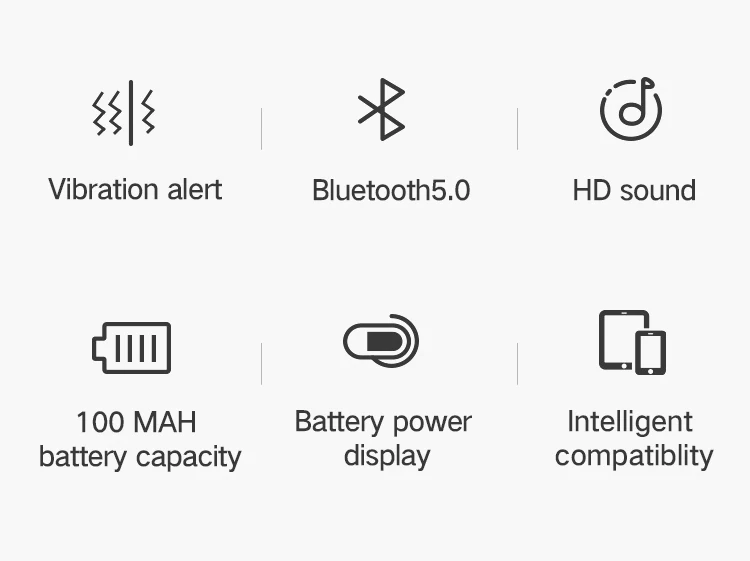 FineBlue F2 беспроводные Bluetooth V5.0 наушники с вибрирующим оповещением и зажимом для смартфона, музыкальная гарнитура