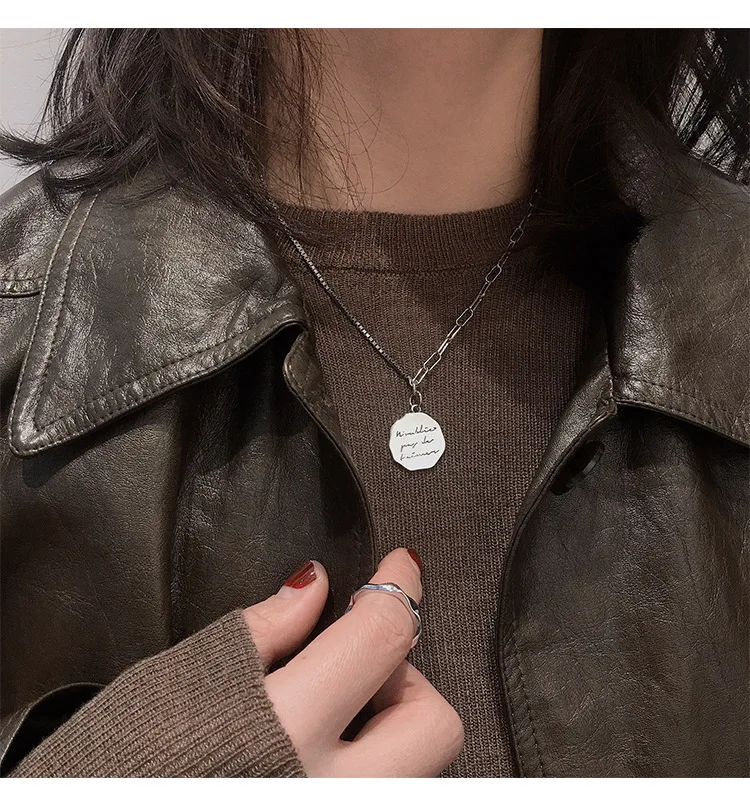 

925 silver retro Thai silver smiling face Star Necklace women's niche design simple elephant clavicle Chain Pendant