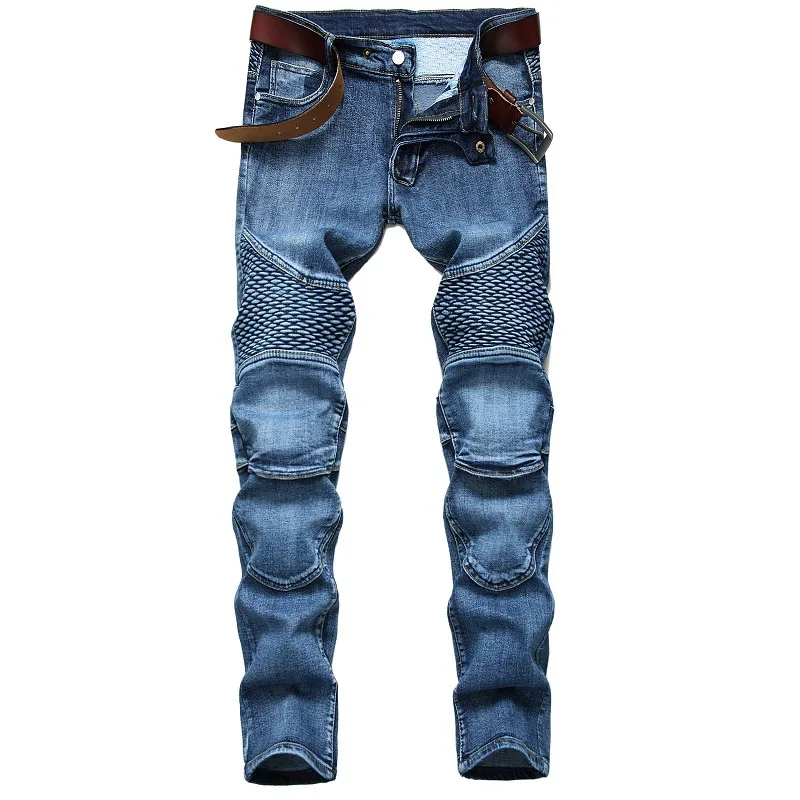 

Jeans men's nostalgic locomotive jeans slim men riding knee
