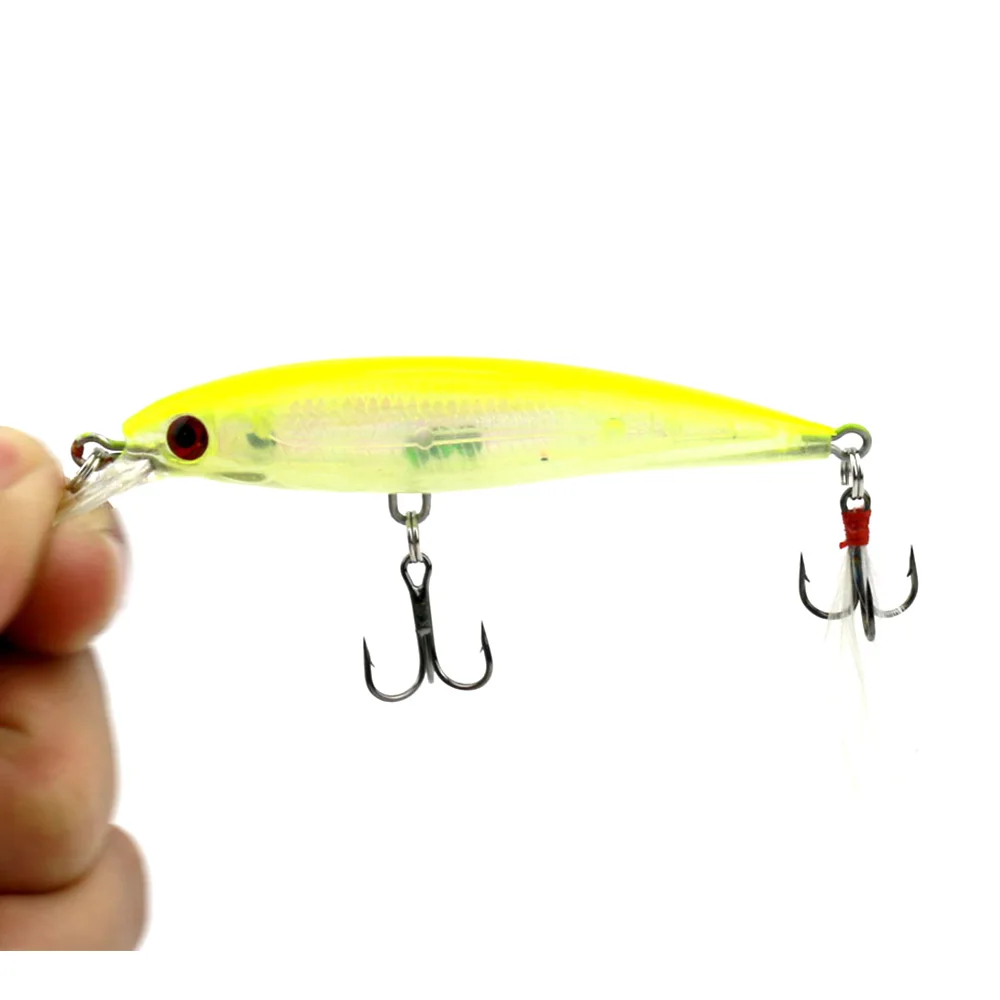 100pcs Fishing Lures 9cm 7.2g Professional Wobblers Feather Hook Laser Minnow Bait Hard Pesca fishing Tackle Wholesale | Спорт и