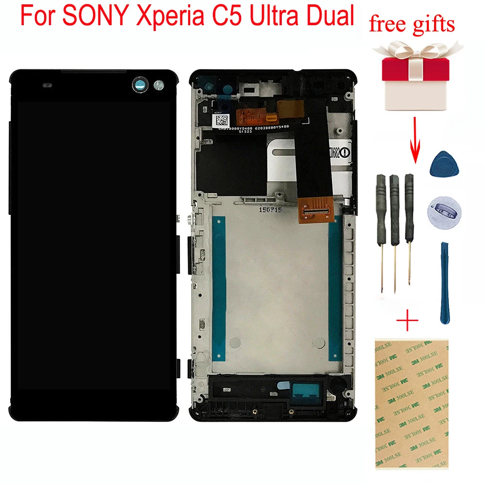 ЖК-дисплей для SONY Xperia C5 Ultra Dual E5506 E5533 E5563 E5553 ЖК-дисплей сенсорный экран дигитайзер сенсор стеклянная панель в сборе