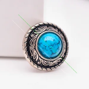 Сделай Сам кожаное ремесло бирюзовый камень Винтажный серебряный узор резная отвертка заклепка-гвоздик кошелек украшение набор пуговиц 20 мм 10 шт.лот