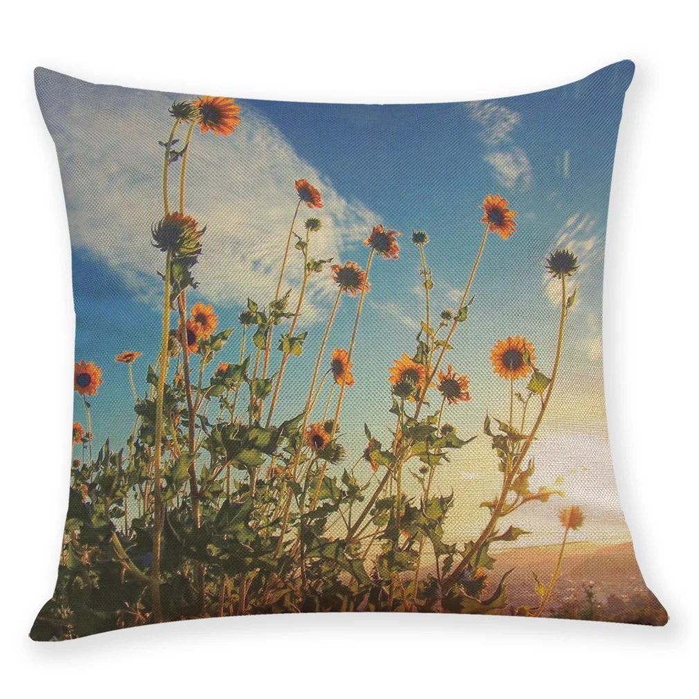 45 см квадратная декоративная наволочка из льна/хлопка для гостиной подушки с