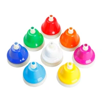 1 set of 8 notes diatonic colorful metal hand bells kids musical instruments