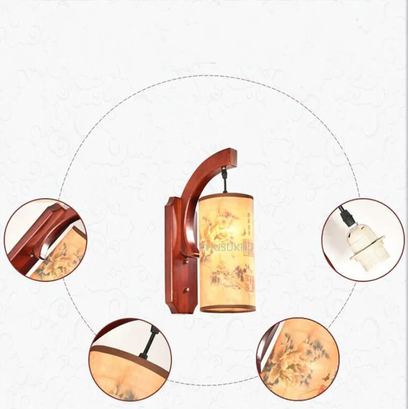 Светодиодная настенная лампа в китайском стиле для гостиной одноголовочный