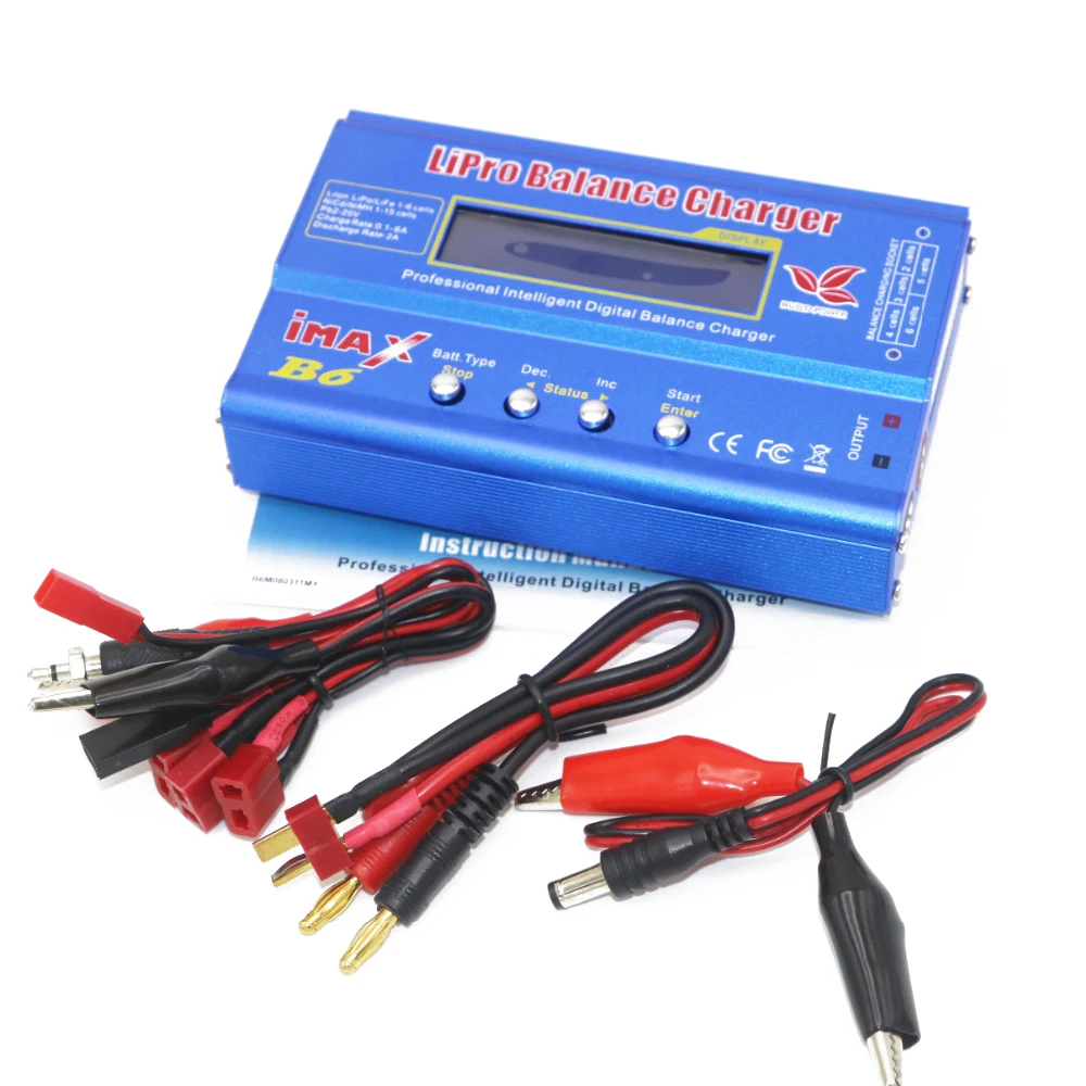 T plug 1 шт. цифровой IMAX B6 80 Вт Lipo батарея баланс зарядное устройство с T штекер/XT60 штекер/Tamiya Разъем/мини Tamiya Разъем для RC квадрокоптера - Цвет: T plug