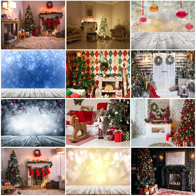 

SHUOZHIKE Christmas Day Backgrounds For Photography Winter Snow Gift Baby Newborn Portrait Photo Backdrops 210316SLT-04