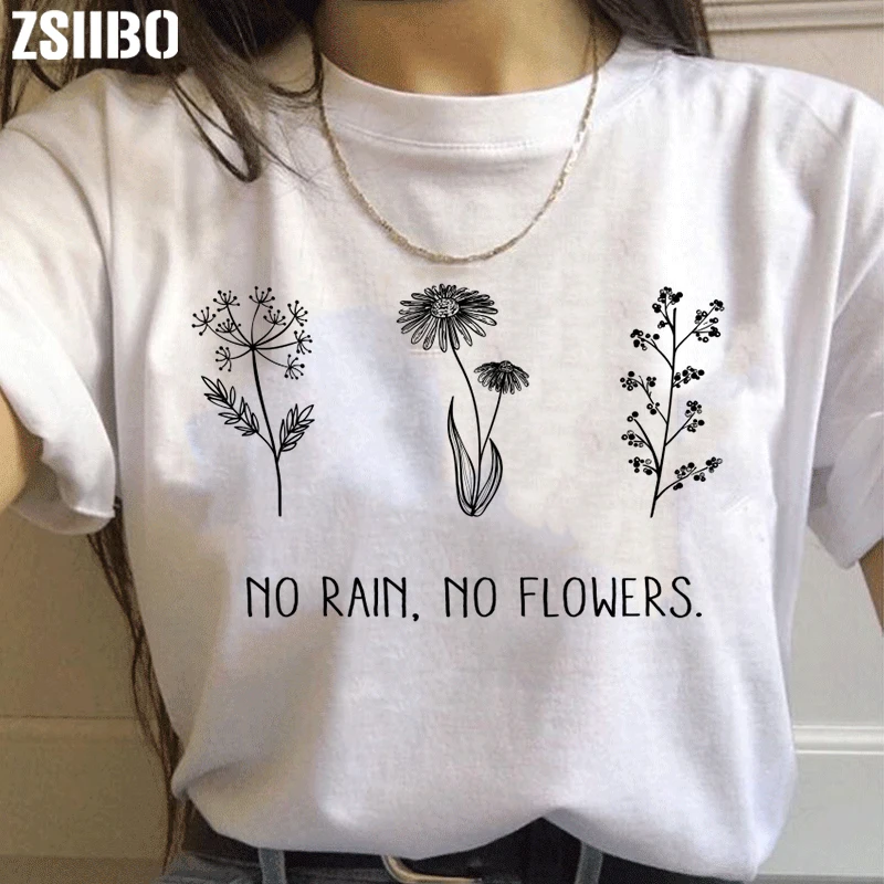 2019 модная женская летняя футболка с цветочным принтом и буквами Harajuku веселая