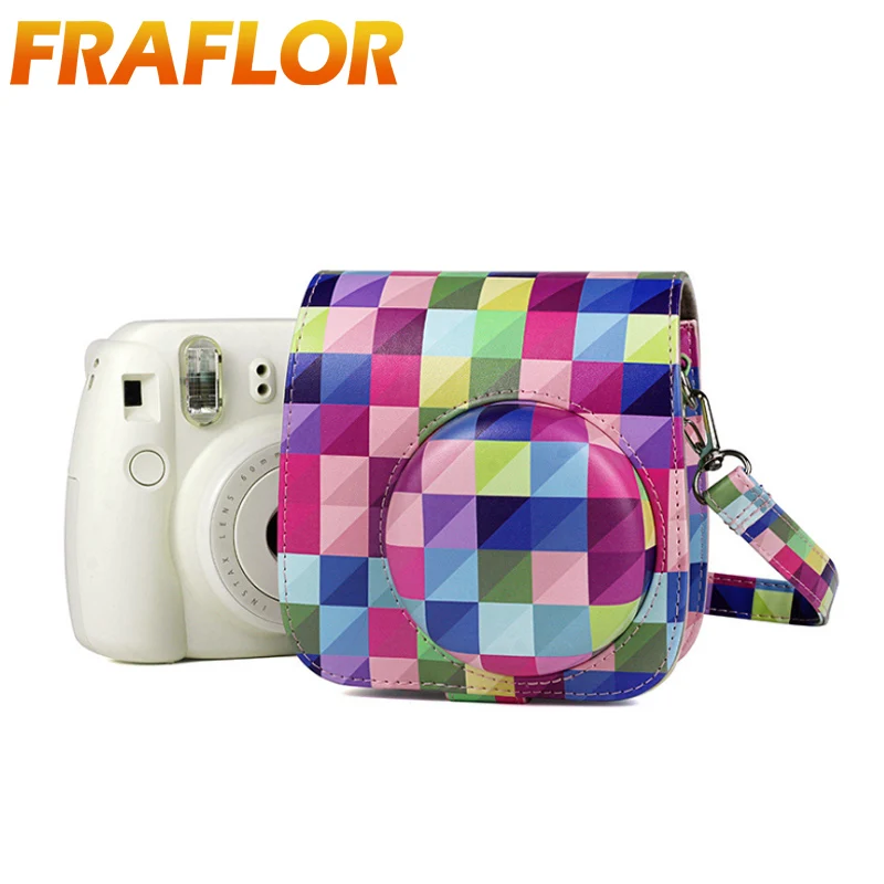 Цветная Сетчатая Сумка через плечо для камеры Polaroid Fuji Fujifilm Instax Mini 8 + 9 чехол из