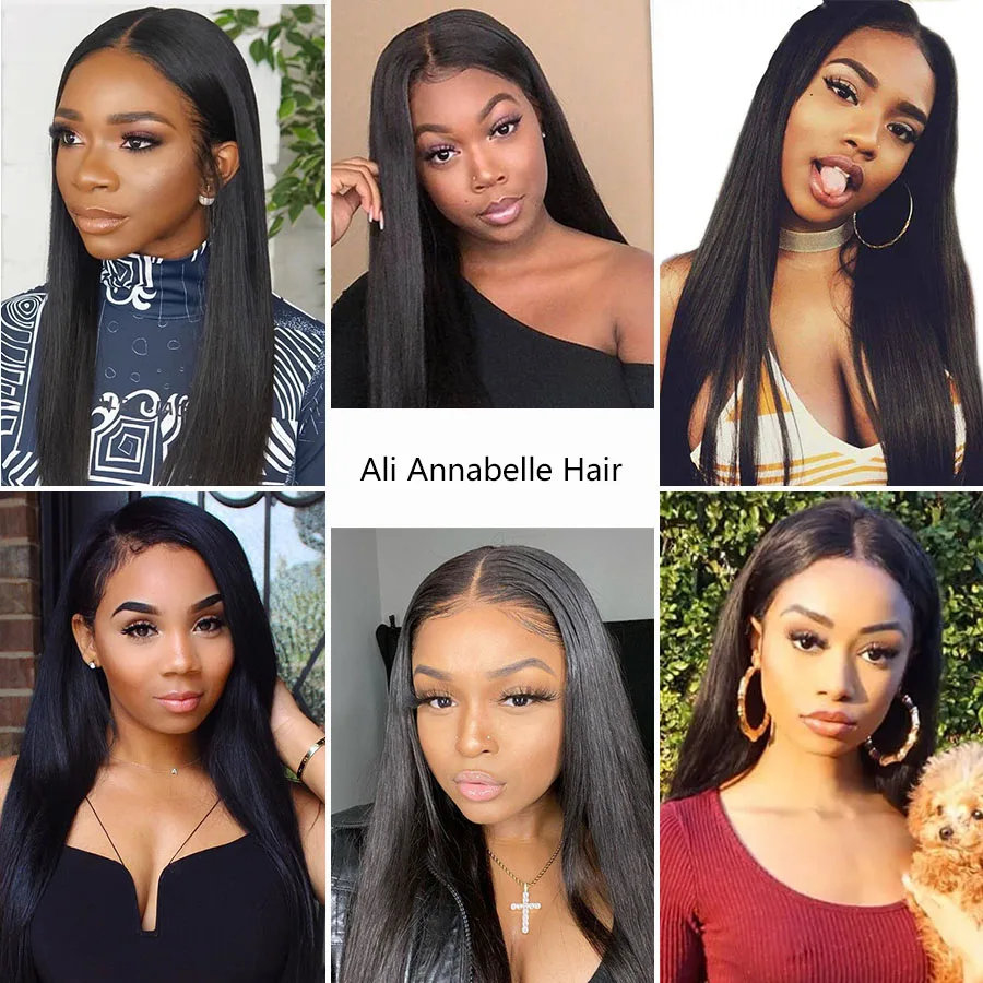 Пряди из бразильских волос прямые пряди с закрытием 4x4|3/4 пучка на сетке| |