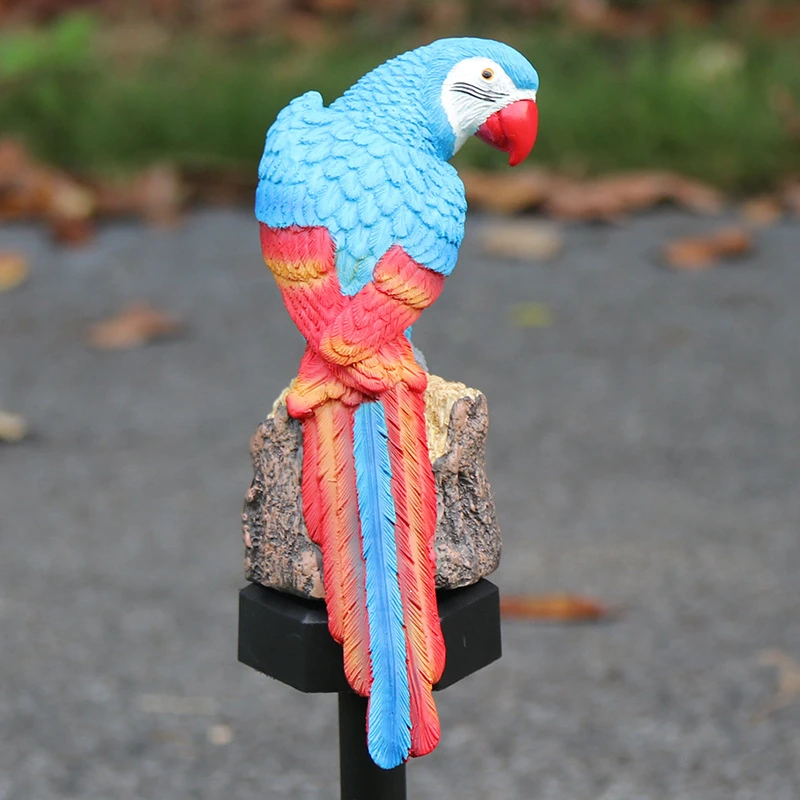 Солнечный светильник на открытом воздухе светодиодный попугай газонный