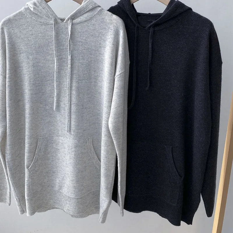 

Женская кашемировая толстовка с капюшоном, Повседневная Свободная Толстовка из жаккарда с надписью черепа, Весна-Осень 100%