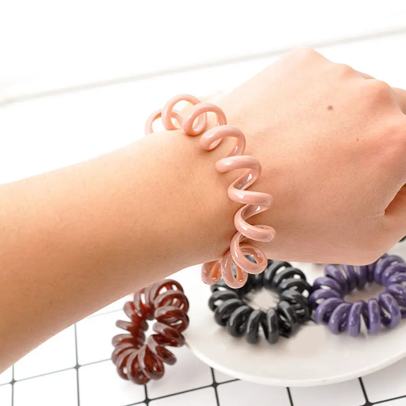 1 шт. негабаритных телефонный провод волосы кольцо резинка для волос обтянутая