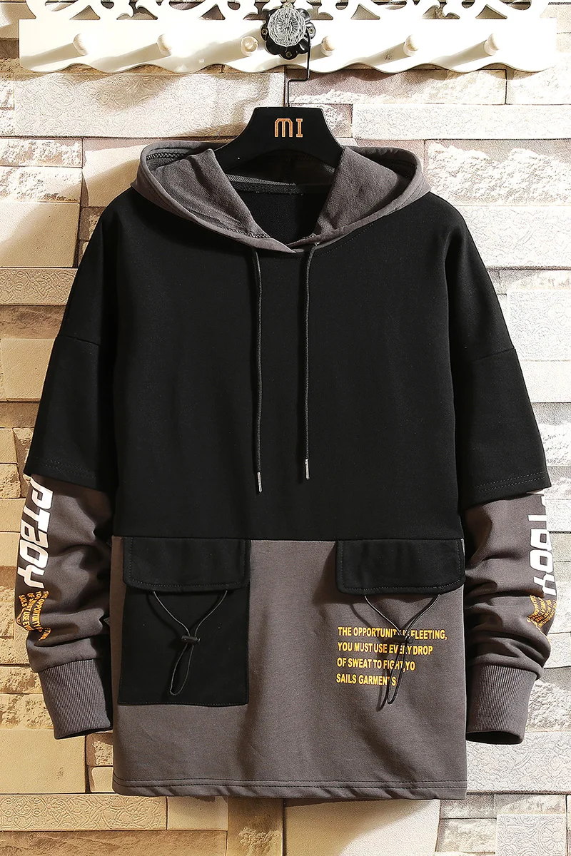 

Japan Style Casual O-Neck Spring Autumn Hoody Print Hoodie Sweatshirt Men'S Hip Hop High Men Streetwear Clothes