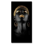 Картина на холсте с черной женщиной, настенные художественные плакаты, постеры для макияжа, золото и черный, телесный, скандинавский Декор для гостиной