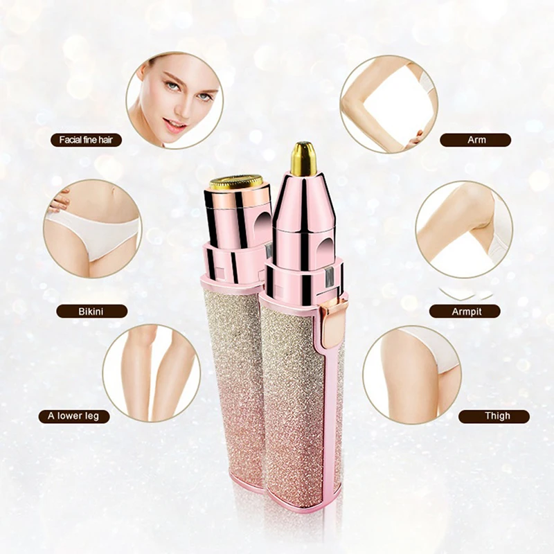 

New Design Electric Eyebrow Trimmer Makeup Painless Eye Brow Epilator Quick Hair Removal With Light Safer Not Harm The Skin