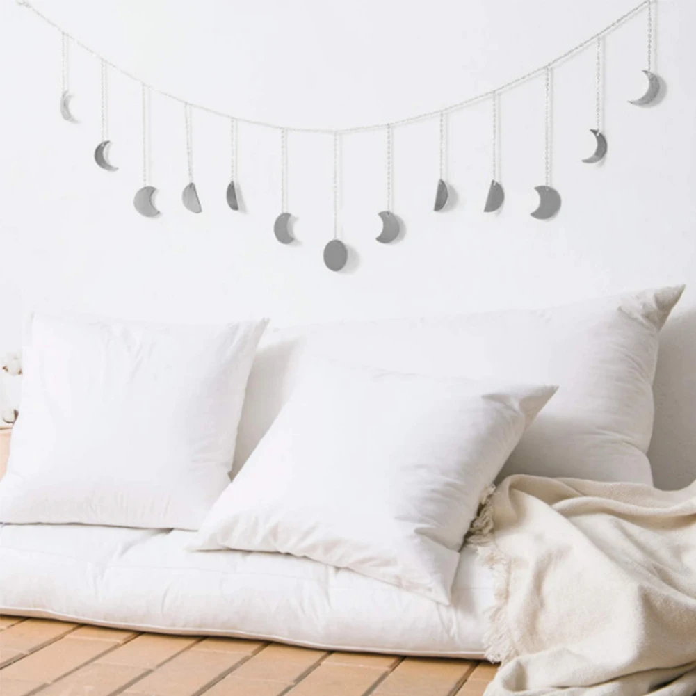 

Art Ornaments Wall Hanging Ornament Moon Phase Garland Chains Pendant Chic Celestial Silver Gold For Bedroom Living Room Office