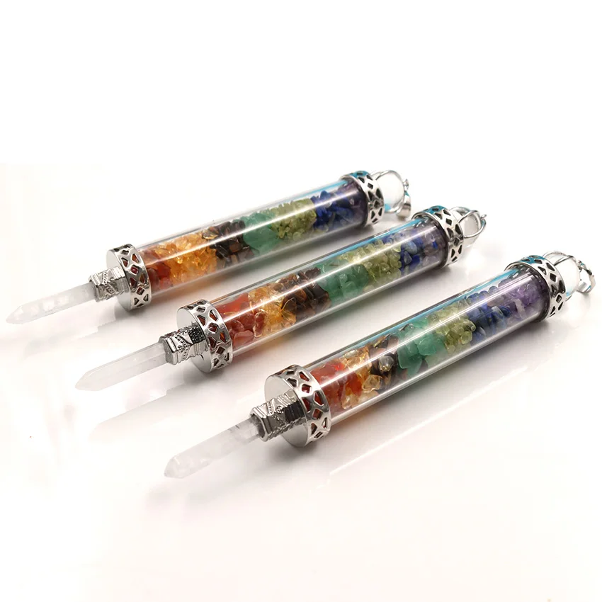 XSM Reiki Wand подвеска скипетр духовный баланс каменная крошка Bottle белый кристалл