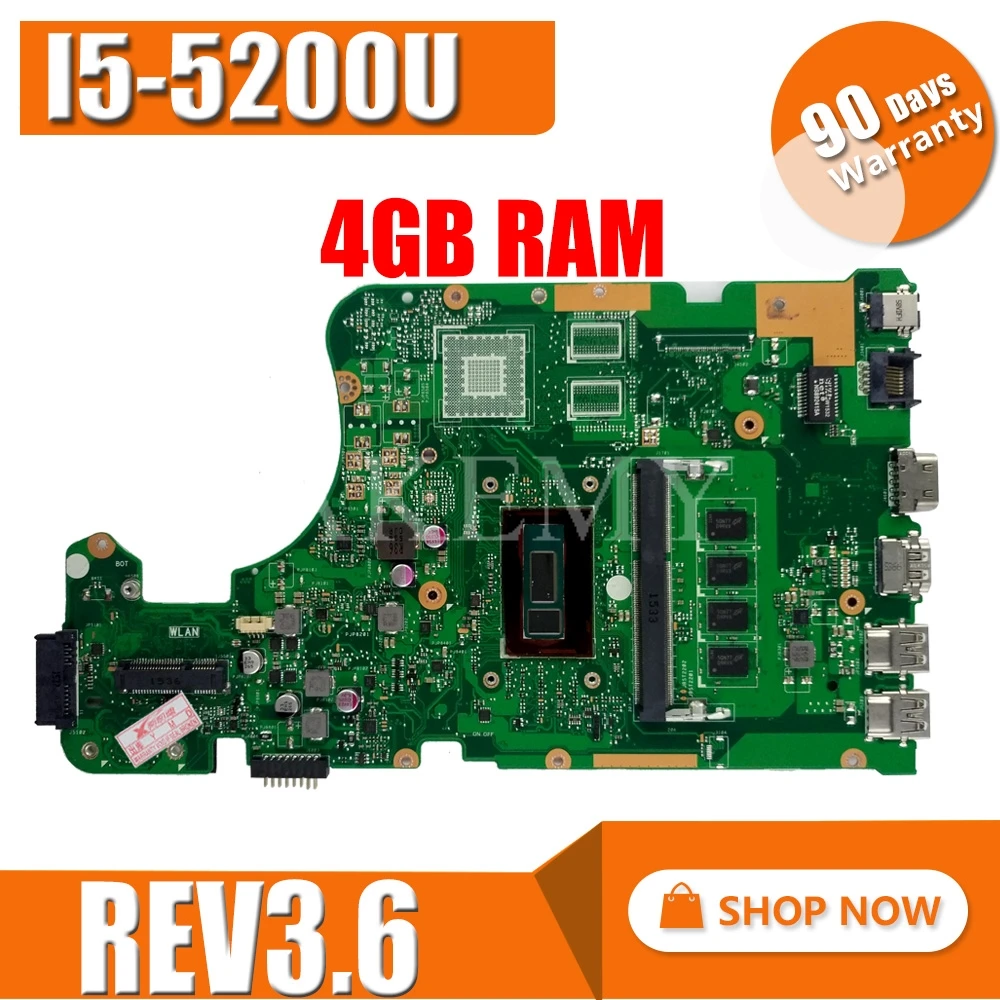 X555LD REV 3 6 X555LAB материнская плата для For Asus X555LJ X555LB X555LA X555L ноутбука тест Ok I5 5200U 4GB RAM
