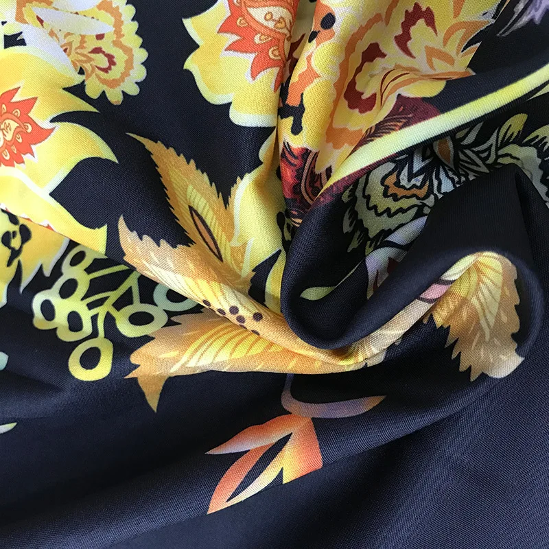 

Fashion Printed Dress Spring 2021 New Plus Size Women's Round Neck Bat Sleeve Collocation High Quality Loose Chiffon Robe Dress