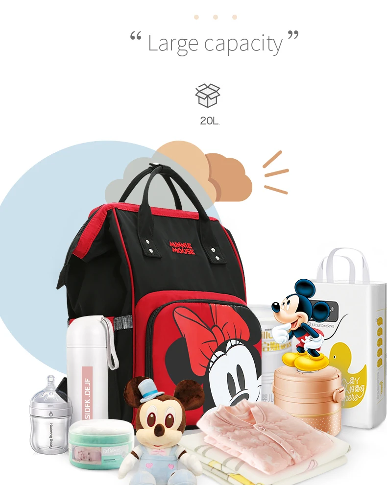 Сумка для подгузников disney, рюкзак, детские сумки для мам, мокрая сумка, модный органайзер для подгузников для мам и мам, коляска с Микки и Минни, Usb