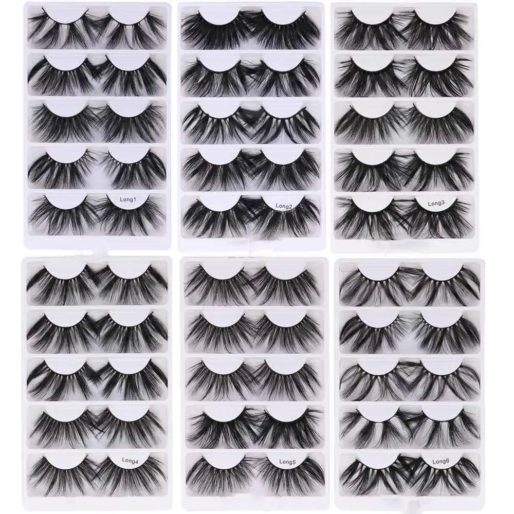 5 пар мягкие супер длинные накладные ресницы 25 мм|Накладные ресницы| |
