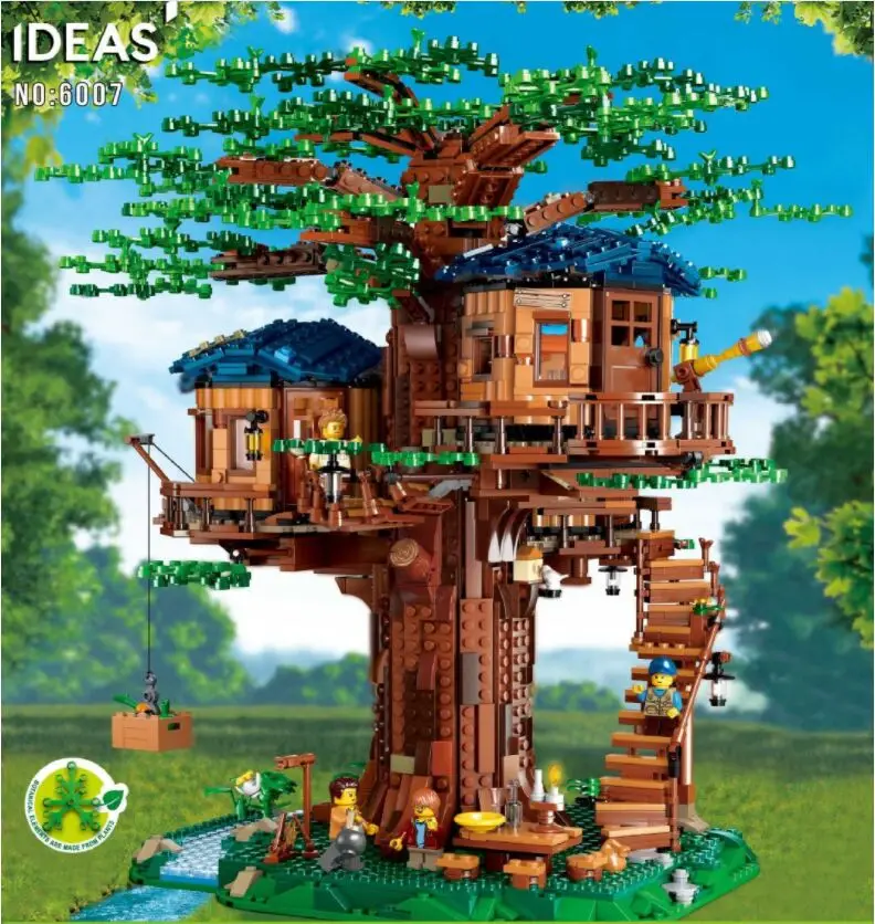 Строительные блоки Treehouse для детей игрушечные строительные деревьев все сезоны