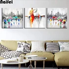 Алмазная живопись сделай сам, полная вышивка, танцующая под дождем, домашний декор, картина стразы, мозаика, вышивка крестиком, рукоделие, 3 шт.компл.