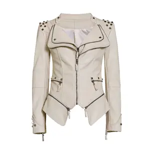 abrigo ajustado de mo Chaqueta gótica de cuero sintético para mujer abrigo ajustado de mo Chaqueta gótica de cuero sintético para mujer