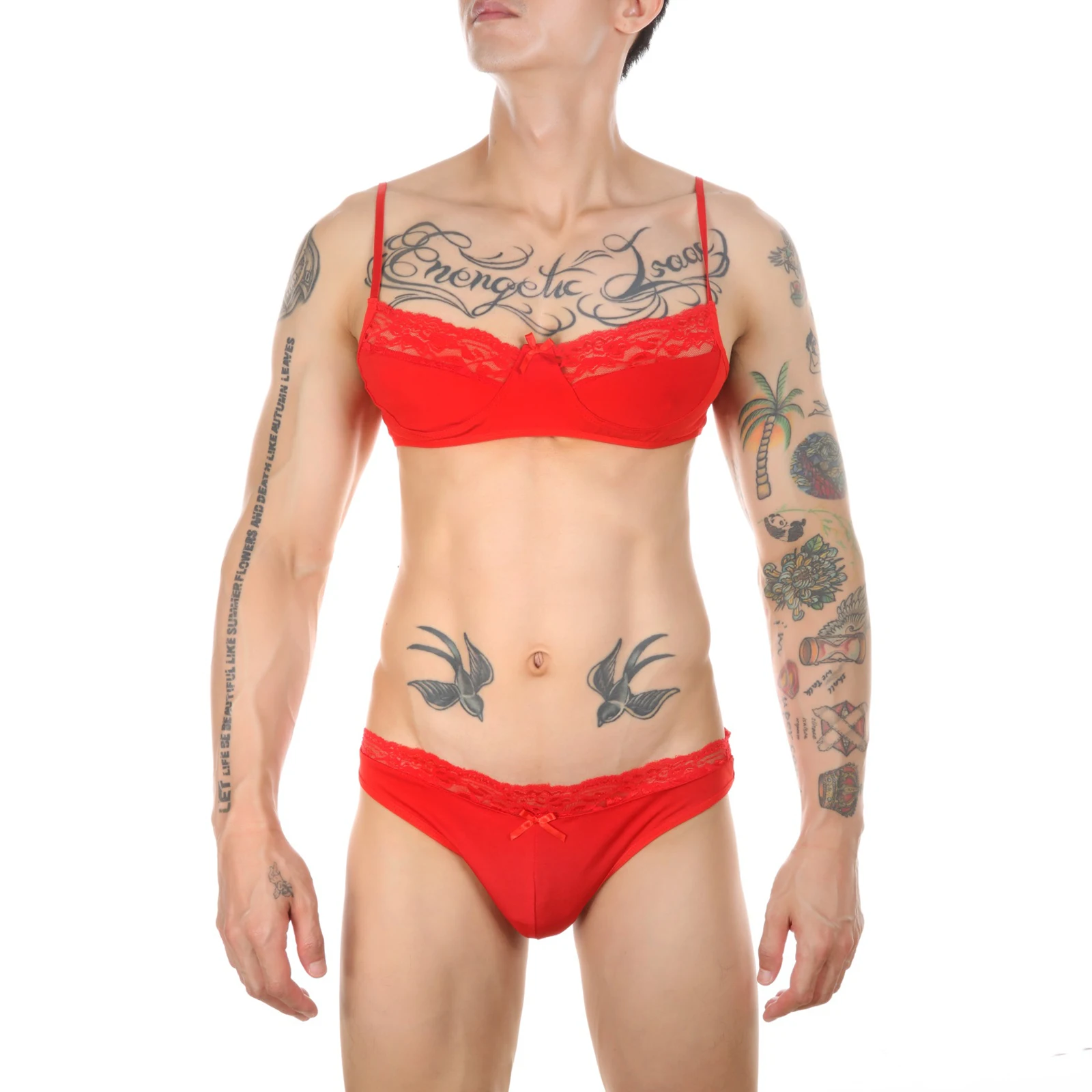 2 шт. мужские кружевные трусы с заниженной талией |