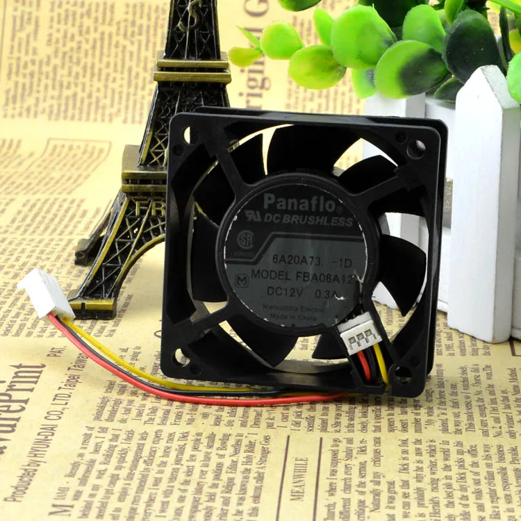 Новый FBA06A12V 12V 0.3A 6025 6 см 3 провода защиты электродвигателя Вентилятор