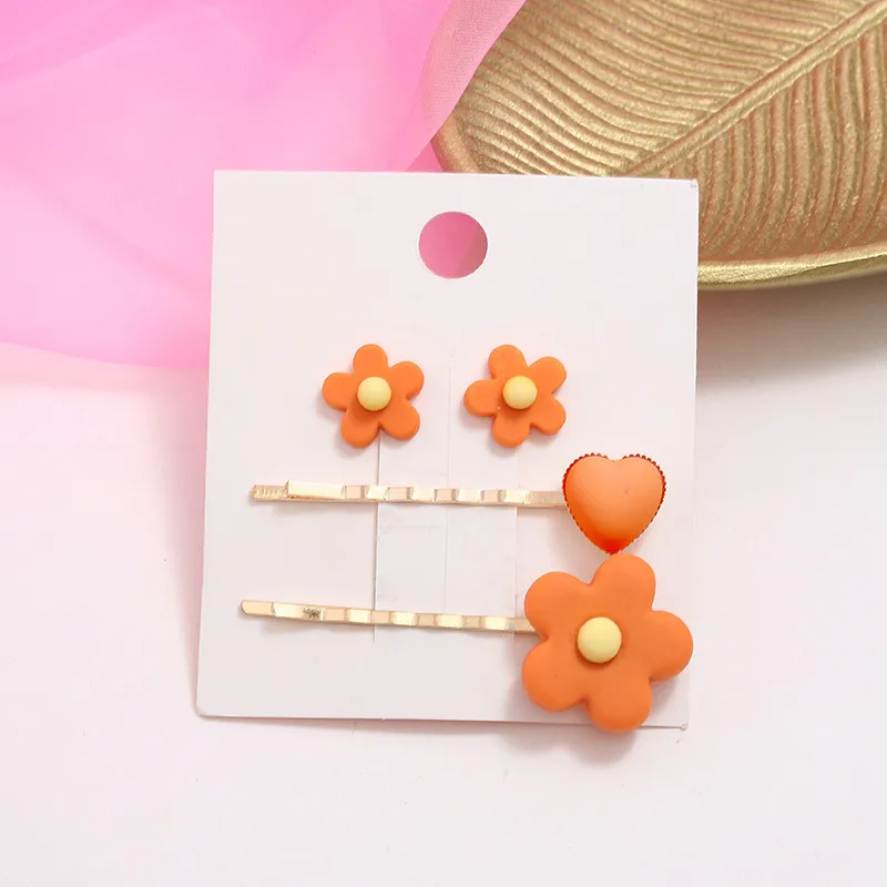 Новинка 2020 Детские милые клипсы для волос Цветные Цветочные аксессуары |