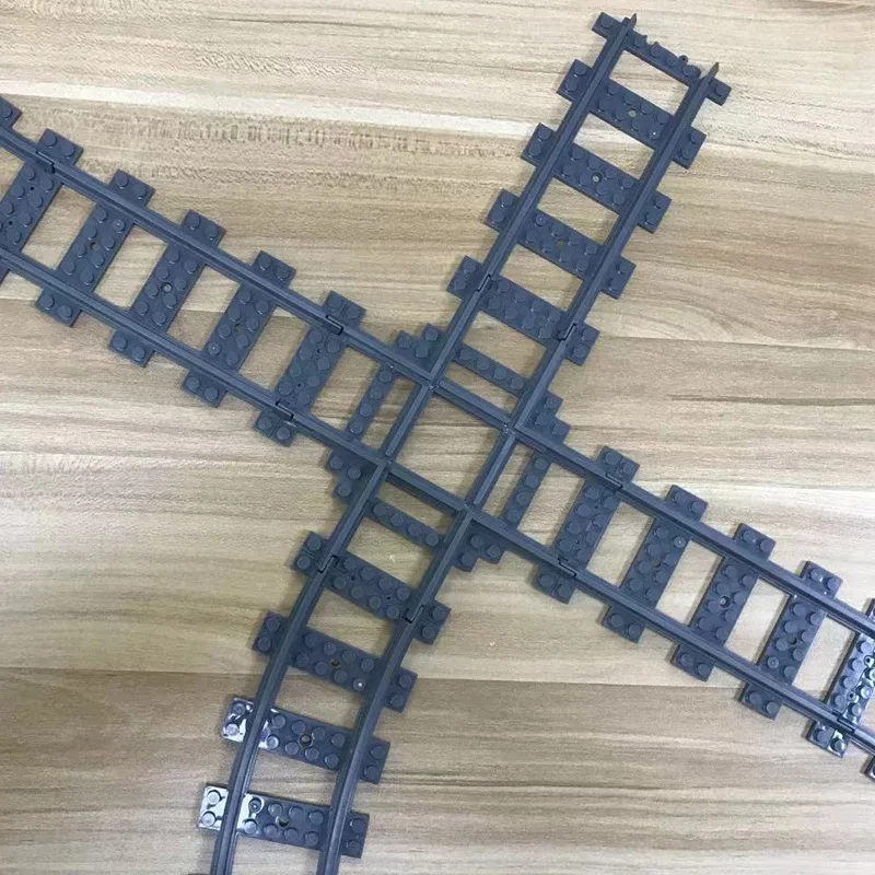 Moc City Train Tracks train Station Cross Track Flexible Rail Integrated Building Block Bricks Compatible All Brand trein | Игрушки и