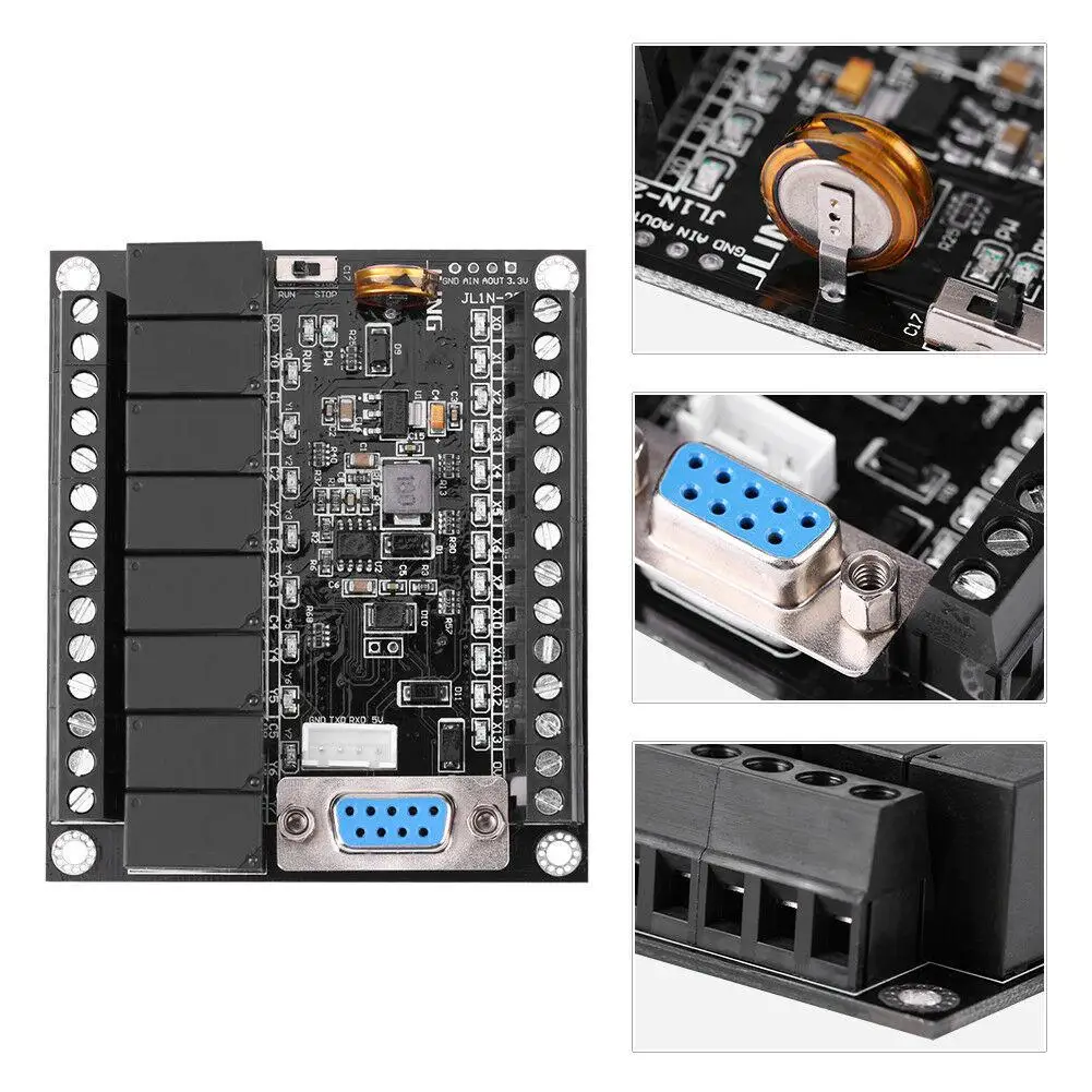 

PLC Programmable Controller DC 24V Relay Module FX1N-20MR with Base Industrial Control Board Programmable Logic Controller