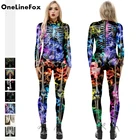 Женский комбинезон OneLineFox, сексуальный комбинезон для косплея в готическом стиле с 3D рисунком