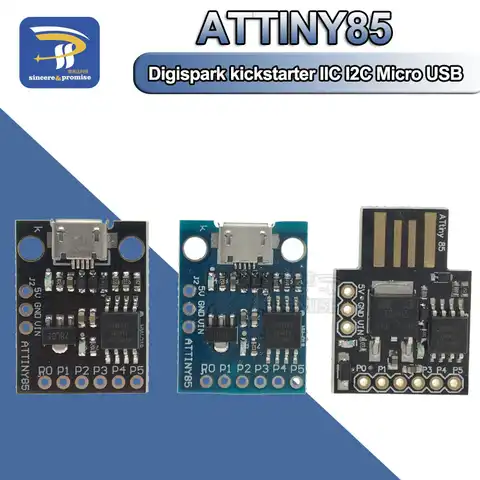 Плата микроразработки ATTINY, сине-черная, TINY85, Digispark, Кикстартер, модуль ATTINY85 для Arduino, IIC, I2C, USB, ATTINY45