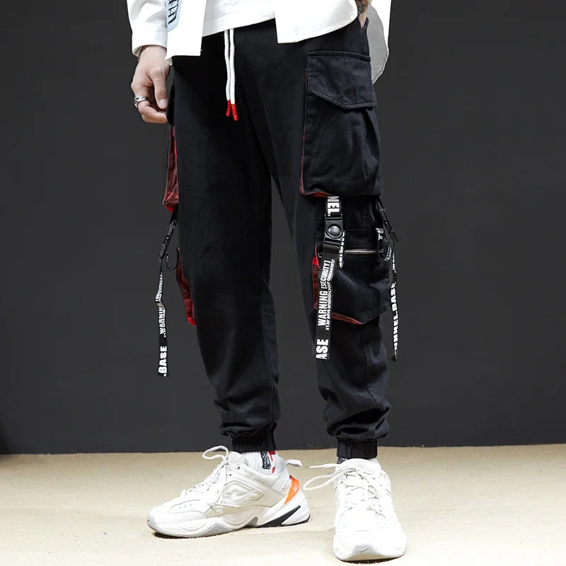 Черные тактические тканевые рабочие брюки для отдыха мужские бегуны с