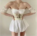 Новинка 2021, Женский винтажный корсет-бюстье с принтом, пояс, укороченные топы с тонкой талией в стиле ретро, пояс с эластичным поясом, Летняя женская одежда