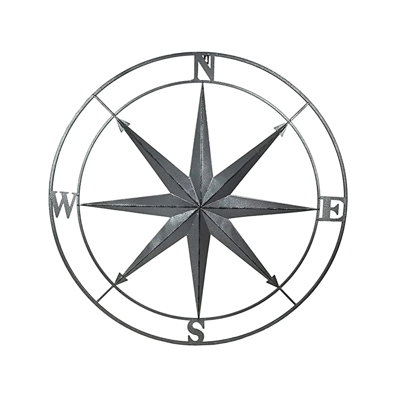 

Distressed Metal Compass Mural Wall Decor Home Garden Hanging Wall Art Room Decor Home Decoration Accessories Iron Practical