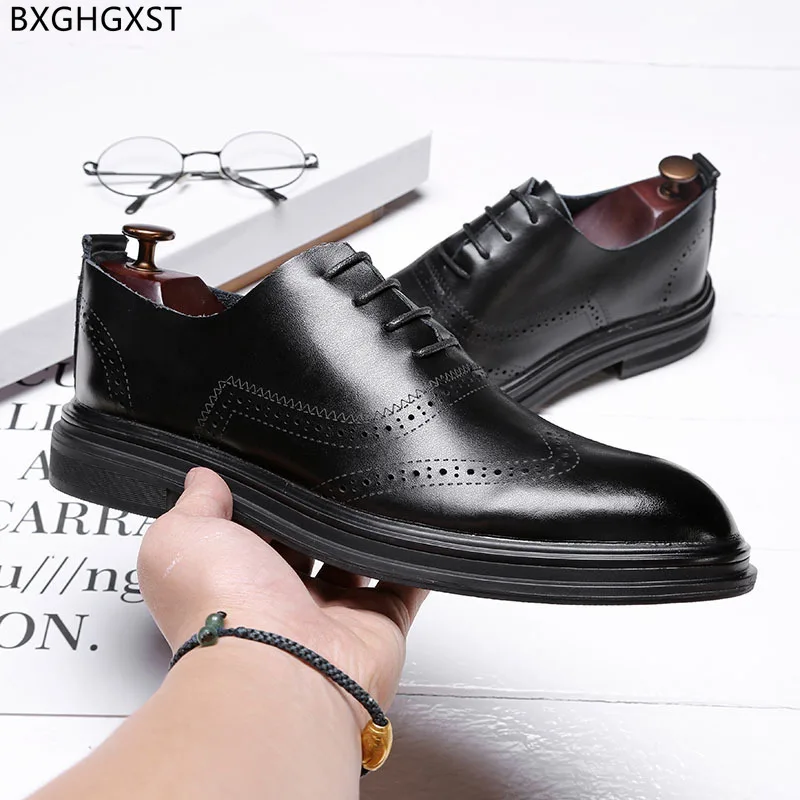 

Brown Oxford Men Dress Shoes Leather Black Wedding Shoes for Men 2023 Luxury Designer Shoes Men High Quality Sapato Masculino