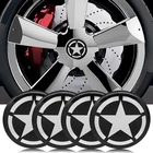 4 шт. 56 мм флейки черные белые пятиконечные звезды эмблема Обложка наклейки для Jeep Grand Cherokee Wk2 аксессуары