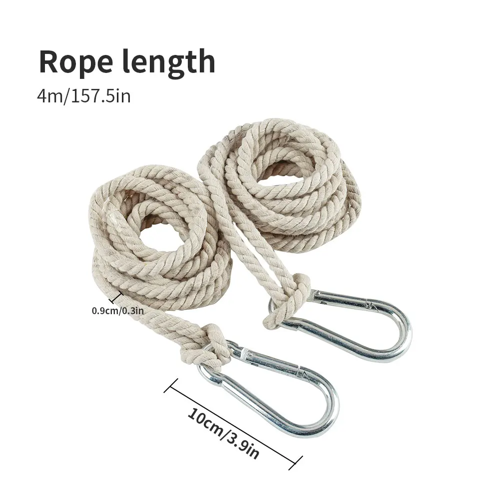 

2PCS Tree Swing Straps Hammock Cotton Hanging Rope Adjustable Swing Hooks Strap Garden Accessories Outdoor Family Camping