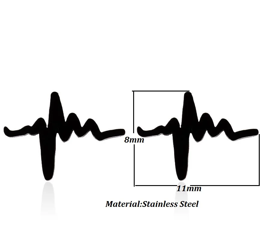 Hfarich геометрические нерегулярные золотые ЭКГ сердцебиения маленькие серьги в
