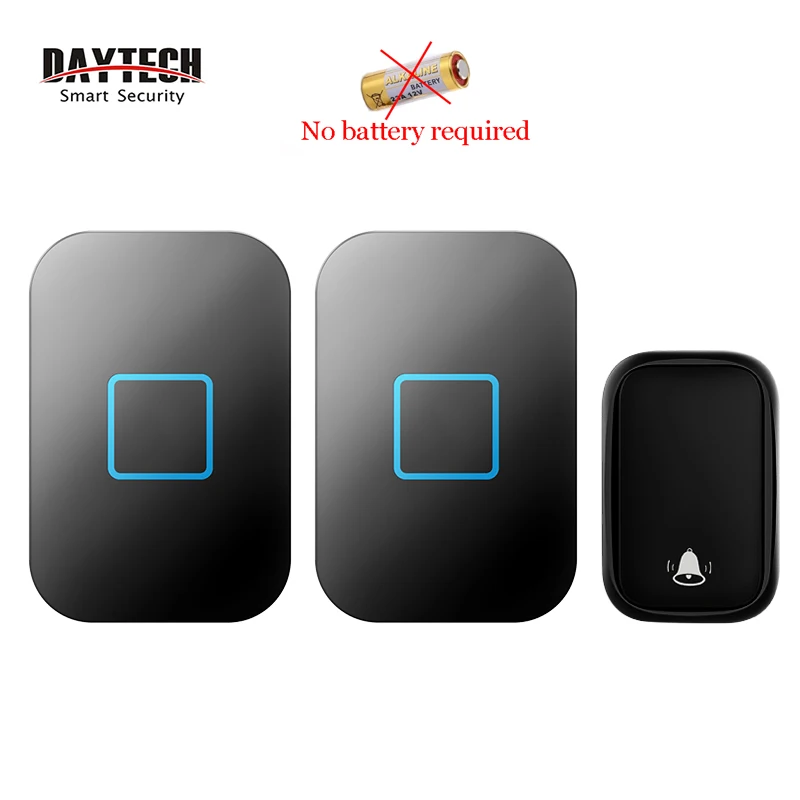 Беспроводной дверной звонок DAYTECH без батареек 60 музыкальных сигналов 2 приемника
