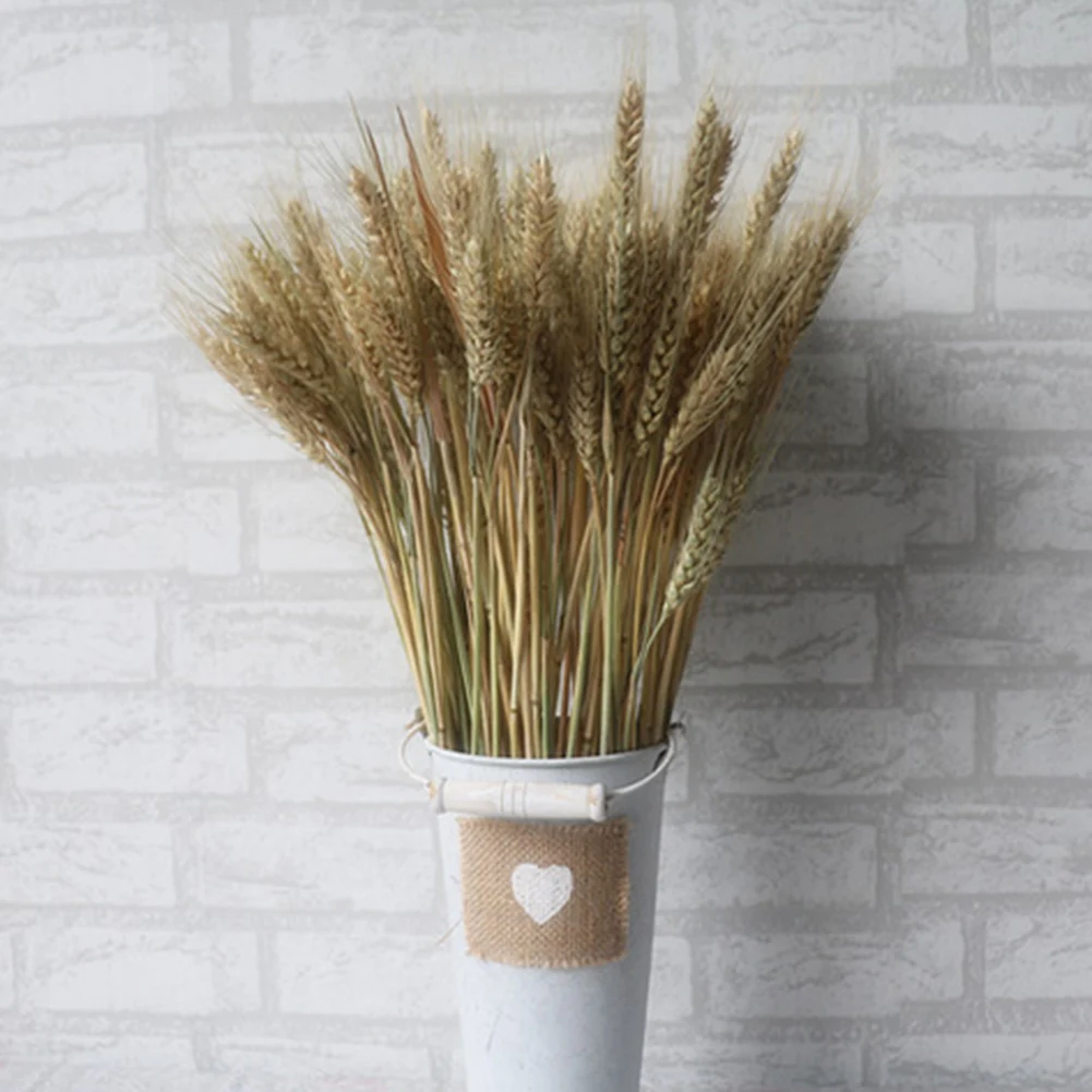 

100pcs Artificial Natural Wheat Dried Flowers Bouquet Simulation Plant