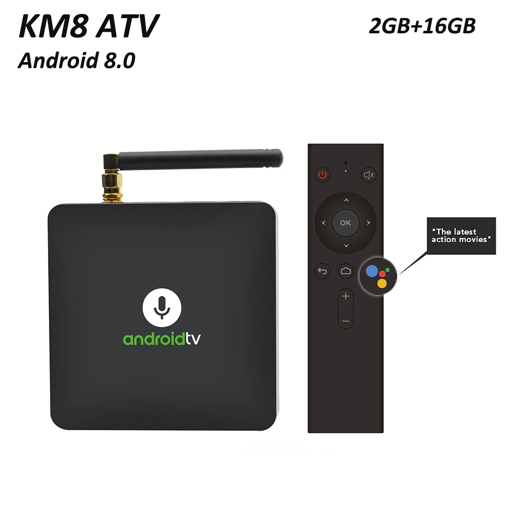 2018 MECOOL KM8 Android 8 0 ТВ приставка Google Голосовое управление Amlogic S905X 2 ГБ + 16 Гб VP9 HDR10 Dolby