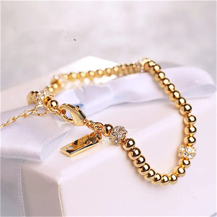 

European and American golden diamond transfer beads beaded bracelet