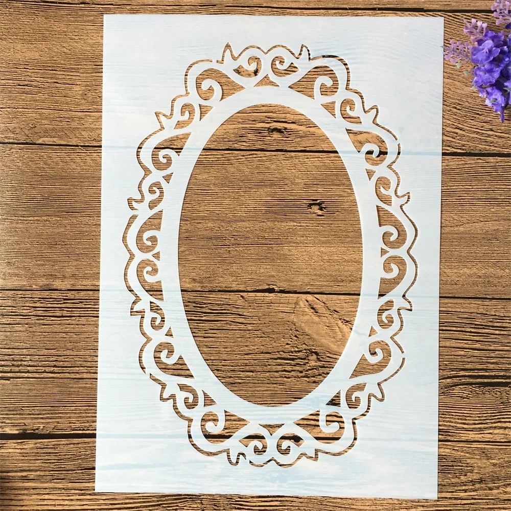 

4Pcs/Set A4 29cm Mirror Chandelier Mandala DIY Layering Stencils Painting Scrapbook Coloring Embossing Album Decorative Template