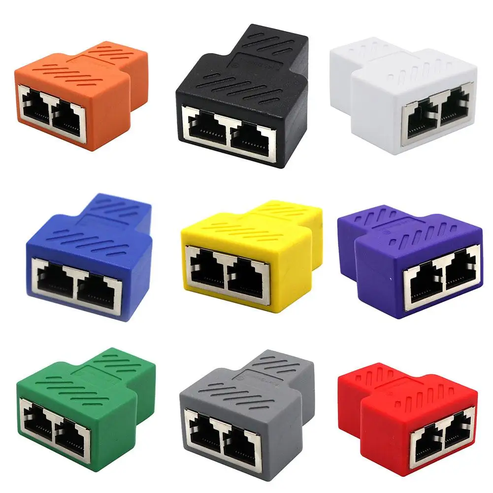 

Универсальный адаптер с 1 на 2 двумя гнездовыми портами CAT5/6/7 RJ45
